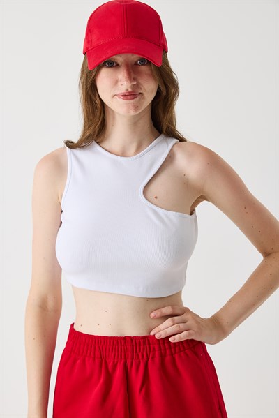 Kadın Göğüs Dekolte Kaşkorse Crop Bluz