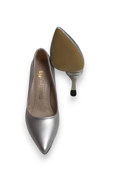 Kadın Sivri Burun Klasik Gümüş Stiletto
