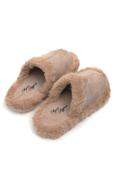 Kadın Rahat Taban Kışlık Vizon Ev Terliği  