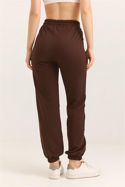 Alo Baskılı Cepli Beli Lastikli İki İp  Kahverengi