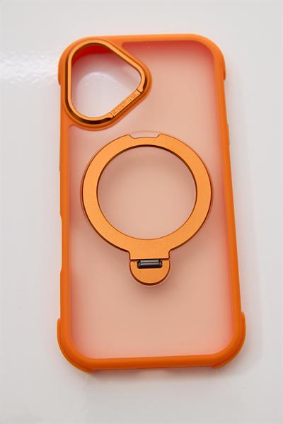 İphone 17 Uyumlu MagSafe Dönebilen Mat Yüzeye Sahip Kılıf Turuncu