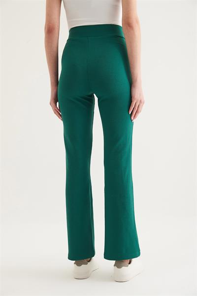 Yüksel Bel Krep Pantolon Yeşil