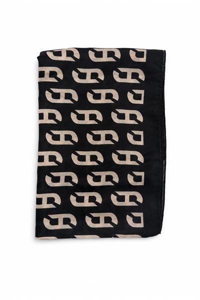 Kadın Monogram Desenli Fresh Şal Siyah