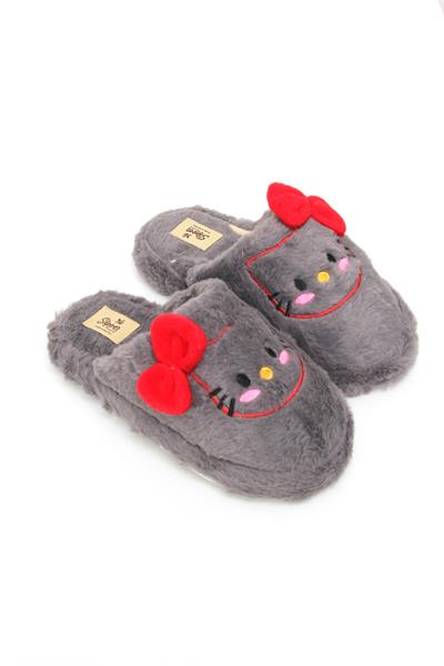 Hello Kitty Figürlü Kadın Ev Terliği Füme