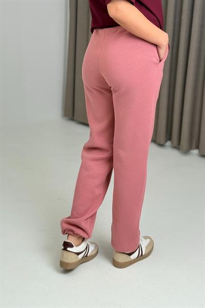 Üç İplik Şardonlu Kadın Eşofman Altı Pembe