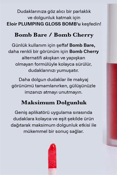 Eloir Lip Plumping Gloss Cherry Dudak Parlatıcıs Nemlendirici Dolgunlaştırıcı 