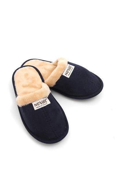 İçi Yünlü Önü Kapalı Ev Terliği Lacivert