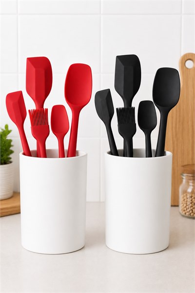 Silikon Mutfak Spatula ve Fırça Seti 5 Parça