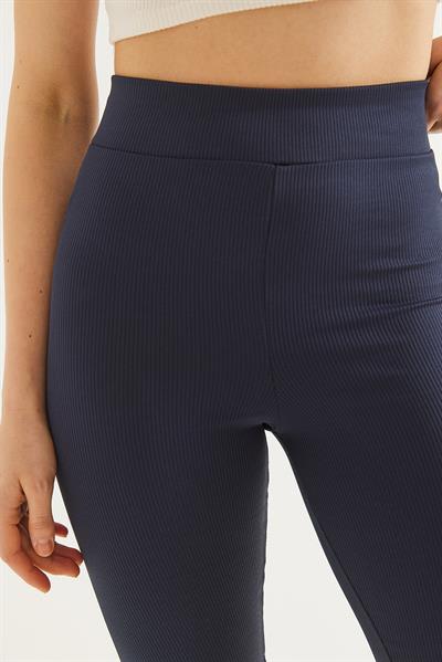 Fitilli Toparlayıcı Kısa Tayt Lacivert