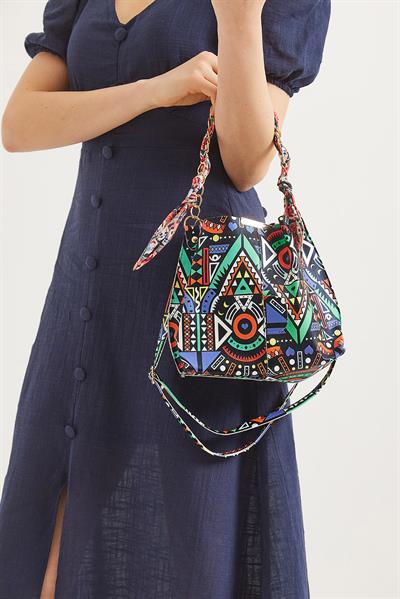 Şallı Mini El ve Omuz Çantası Karışık