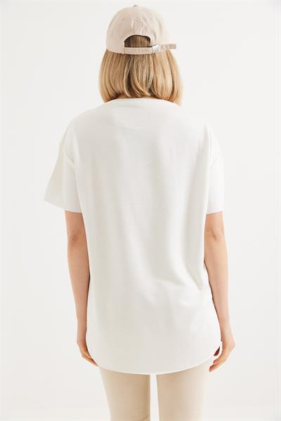 Bisiklet Yaka  Oysho Basic Tshirt Beyaz