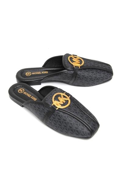 MK Aksesuarlı Şık Kadın Terlik Füme