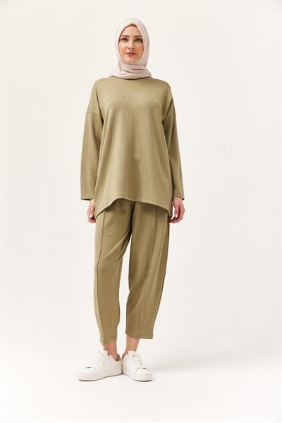 Rahat Kesim Bisiklet Yaka İkili Takım Haki