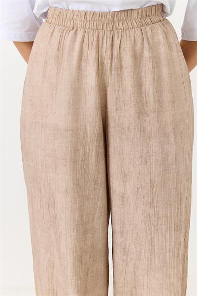 Kadın Rahat Kesim Yüksek Bel Pantolon Vizon