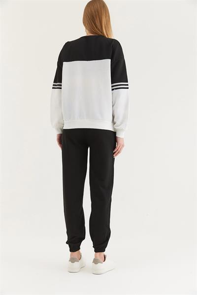 Çift Renk Eşofman Takım Siyah