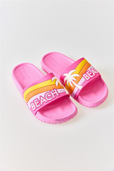 Kadın Renkli Havuz Plaj Terliği Pembe