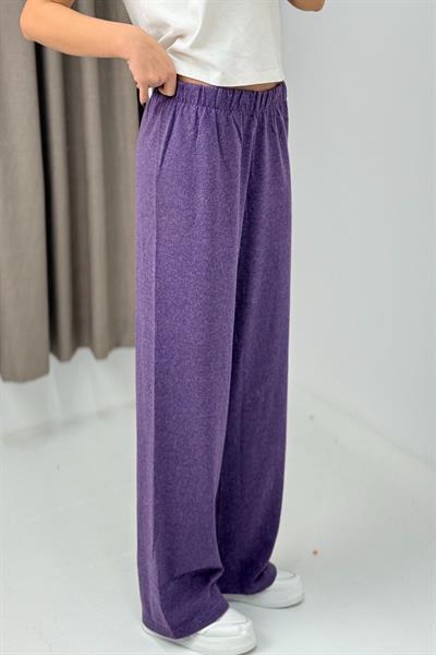 Kadın Triko Mor Salaş Pantolon  