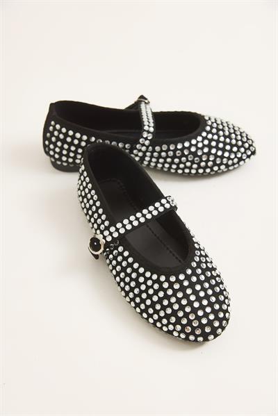 Tek Bant Taş Detaylı Kadın Babet Gümüş