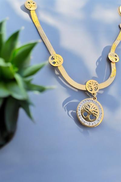 İtalyan zincirli kolye Gold