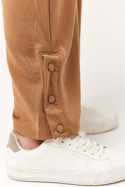 Yaka Fermuarlı Kol Detaylı  İkili Takım Vizon