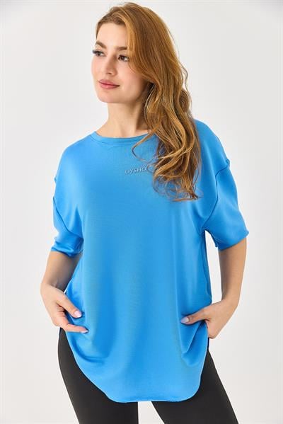 Bisiklet Yaka  Oysho Basic Tshirt Mavi