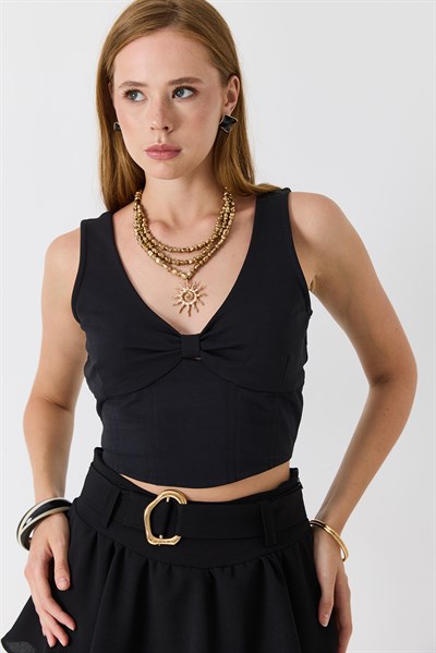 Kadın Fiyonk Model Askılı Büstiyer Bluz