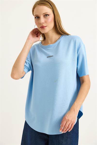 Bisiklet Yaka  Oysho Basic Tshirt Mavi