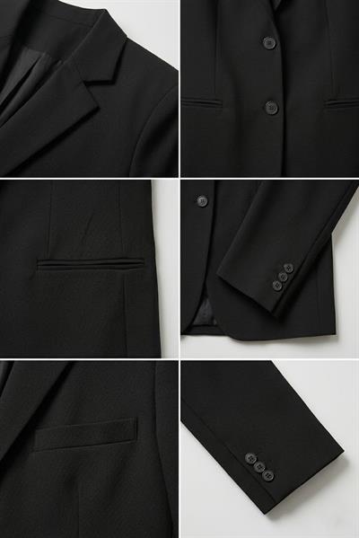Kadın Oversize Çift Düğmeli Blazer Ceket Siyah