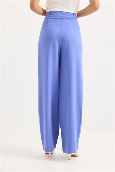 Yüksek Bel Bol Paça Pantalon Lila
