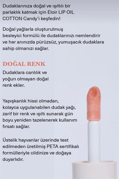 Eloir Lip Oil Gloss Cotton Candy Dudak Parlatıcısı Nemlendirici Dudak Yağı