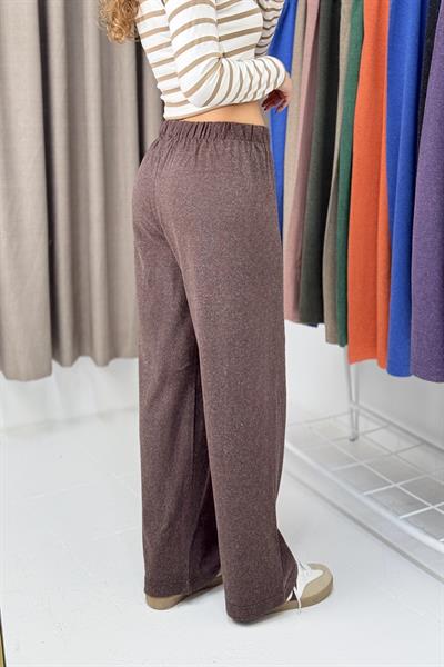 Kadın Triko Kahverengi Salaş Pantolon  