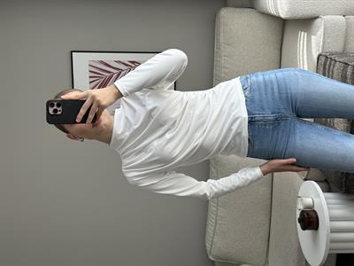  Balıkçı Yaka Drapeli Basic Bluz Beyaz