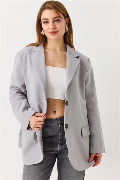 Kadın Oversize Çift Düğmeli Blazer Ceket