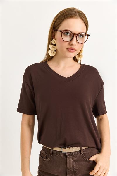 V Yaka Rahat Kalıp Bluz