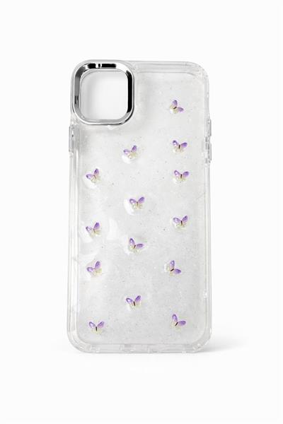 İphone 14 Uyumlu Şeffaf Kelebek Figürlü Kılıf