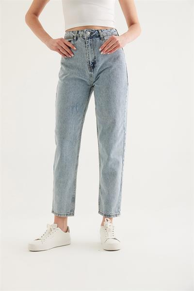 Yüksel Bel Kadın Kot Pantolon Mavi