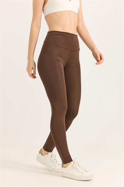 Slim fit yüksek bel toparlayıcı Oysho Tayt Kahverengi