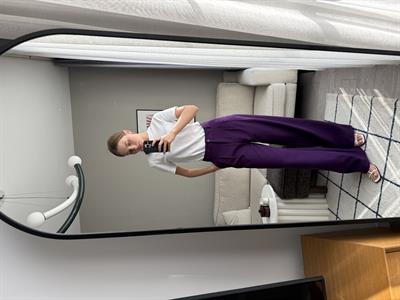 Yüksek Bel Bol Paça Pantalon Mor