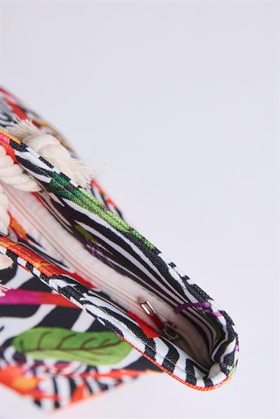 Renkli Desenli Kadın Plaj Çantası Karışık