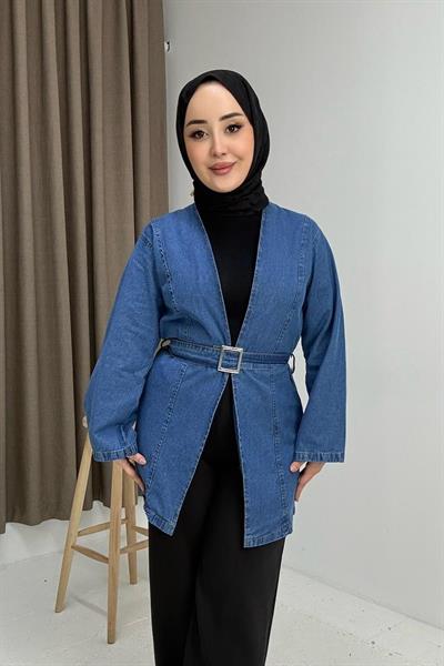 Kadın Kuşaklı Jena Kimono Mavi