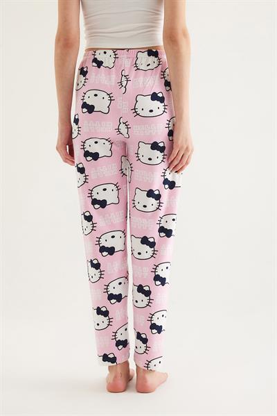  Beli Lastikli Kadın Pijama Altı Pembe