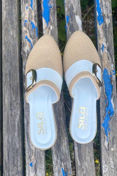 Önü Kapalı Aksesuarlı Terlik Vizon