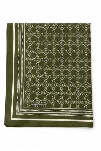 Kadın Monogram Desenli 180X70 Ölçülü Şal Yeşil