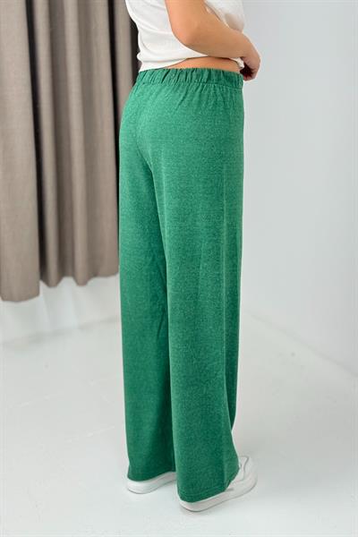 Kadın Triko Yeşil Salaş Pantolon  