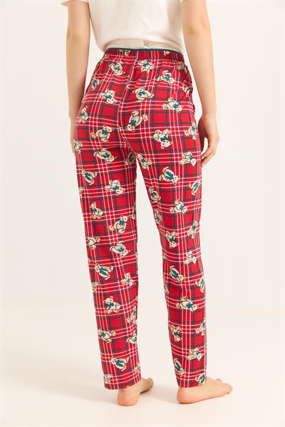 Beli Lastikli Pijama Ayıcık Desenli Pijama Altı