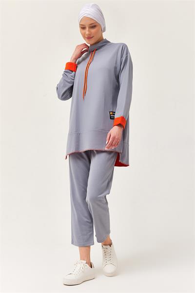 Arma Detaylı İkili Spor Takım Gri