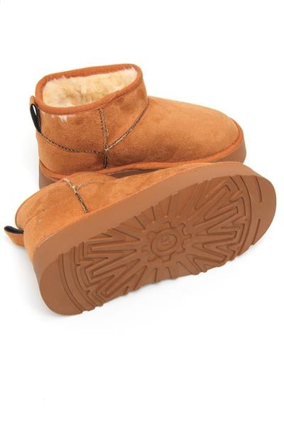 İçi Kürklü Süet Kadın Ayakkabı Taba