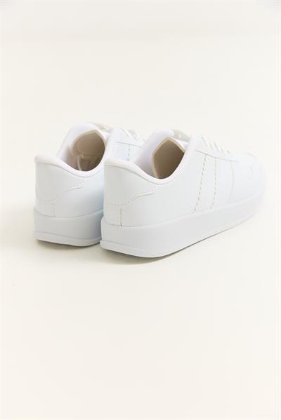 Çift Şerit Bağcıklı Spor Ayakkabı Beyaz