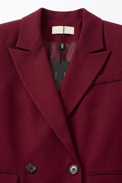Kadın Kruvaze Yaka Blazer Ceket Bordo