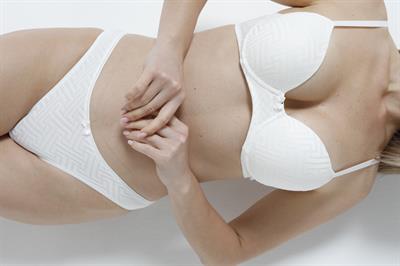 Sütyen Takım Labirent Desen Dolgulu Ekru